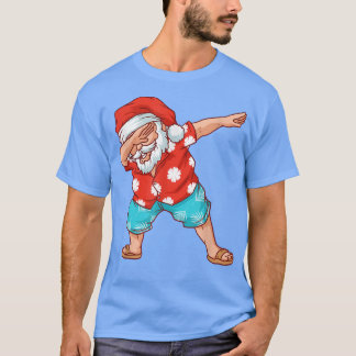 Funny Dabbing Santa Beach Hawaiian Weihnachten im  T-Shirt