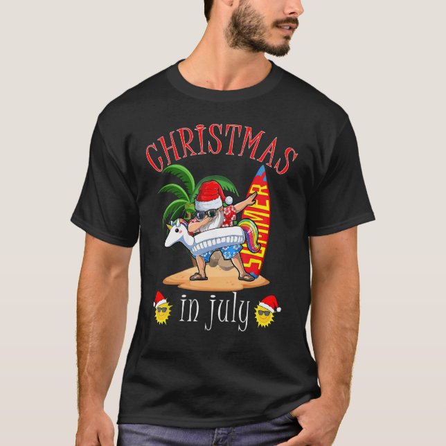 Funny Dabbing Santa Christmas in July Santa Hawaii T-Shirt (Vorderseite)
