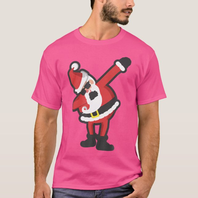 Funny Dabbing Santa Hip Hop Weihnachtsabb T-Shirt (Vorderseite)