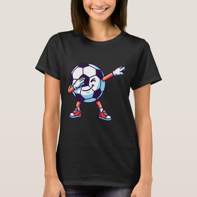 Funny Dabbing Soccer Ball Cartoon Srt Gift Kids Bo T-Shirt (Vorderseite)