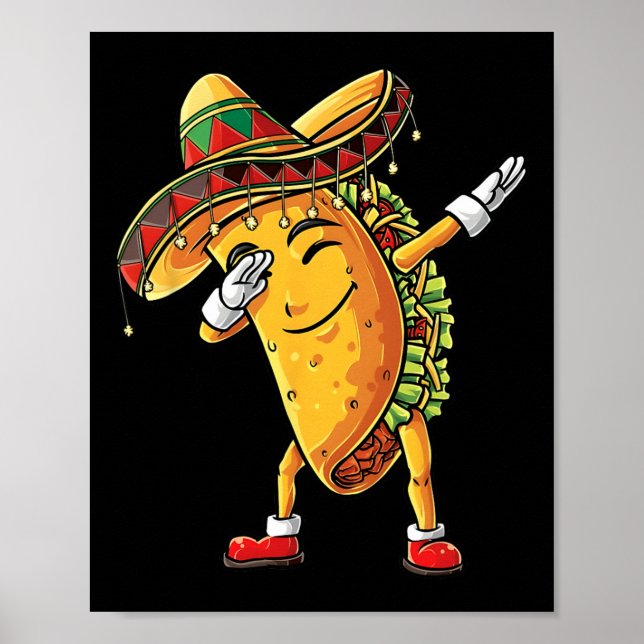 Funny Dabbing Taco Cinco De Mayo Kinder Junge Männ Poster (Vorne)