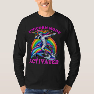 Funny Dabbing Unicorn Dolphin Unicorn Modus Aktivi T-Shirt