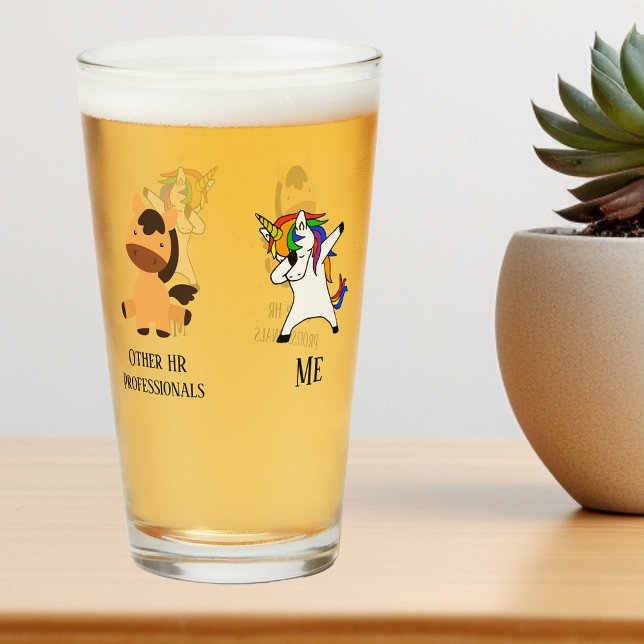 Funny Dabbing Unicorn Human Resources HR Geschenk Glas (Von Creator hochgeladen)