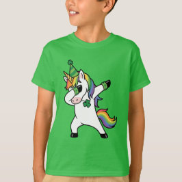 Funny Dabbing Unicorn Rainbow St Patricks Day T-Shirt