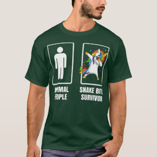Funny Dabbing Unicorn Schlange Bite Survivor Spaß T-Shirt