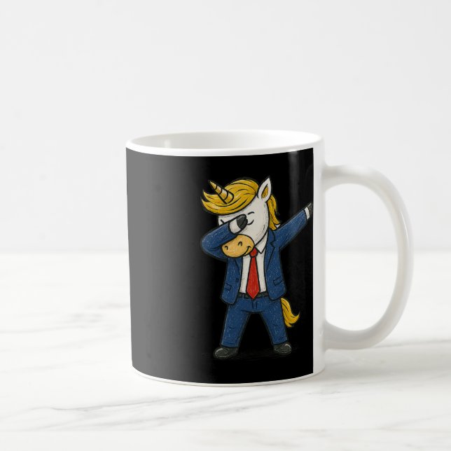Funny Dabbing Unicorn Trump Patriotic Dab Pose Usa Kaffeetasse (Rechts)