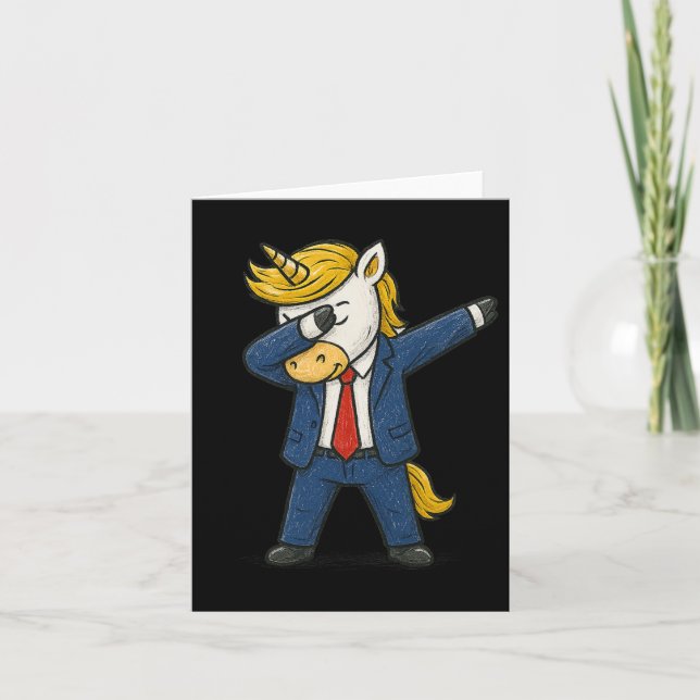 Funny Dabbing Unicorn Trump Patriotic Dab Pose Usa Karte (Vorderseite)