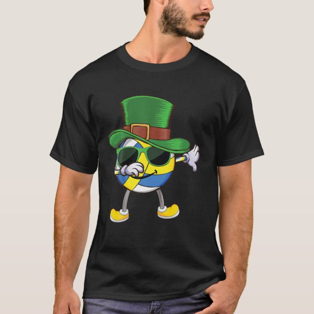 Funny Dabbing Volleyball St. Patrick's Day T-Shirt (Vorderseite)
