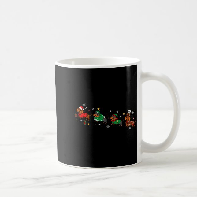 Funny Dachshund Christmas Parade  Kaffeetasse (Rechts)