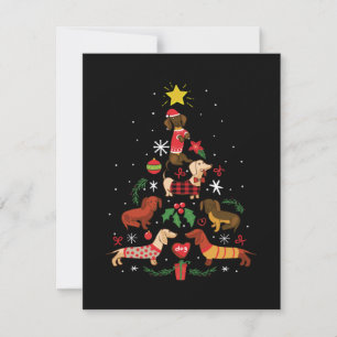 Funny Dachshund Christmas Tree Mitteilungskarte