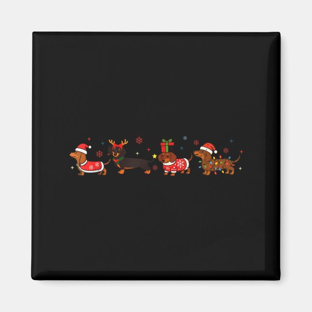 Funny Dachshund Christmas Weenie Dog Lover Cute Me Magnet (Vorne)