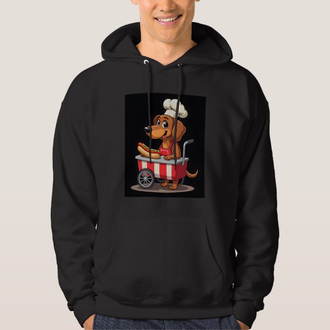 Funny Dachshund Dog Hotdog Sandwich Weenie Sausage Hoodie (Vorderseite)