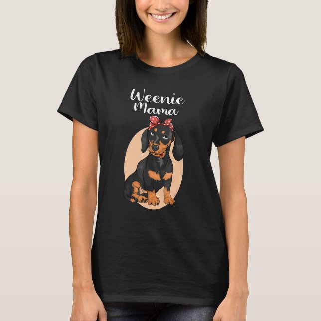 Funny Dachshund Mama Weenie Mom For Dog Lover Wein T-Shirt (Vorderseite)