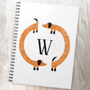 Funny Dachshund Sausage Dog Monogram Notizblock