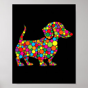 Funny Dackel Dog Lovers Polka Dot Happy Dot Day Poster