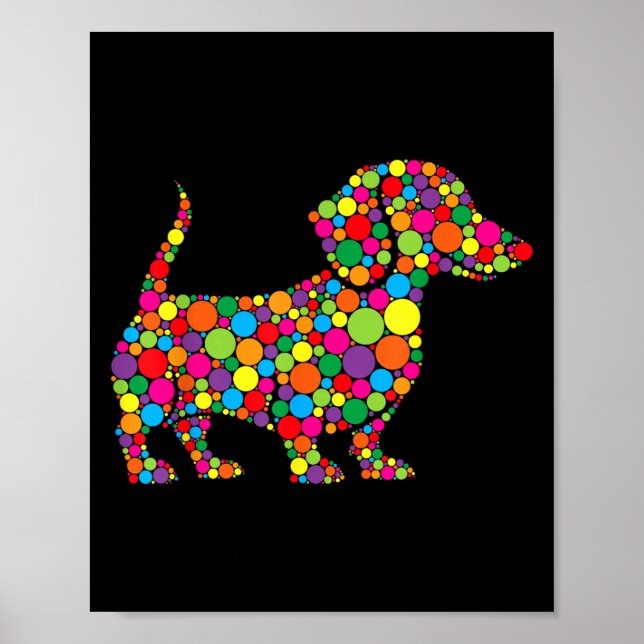 Funny Dackel Dog Lovers Polka Dot Happy Dot Day Poster (Vorne)