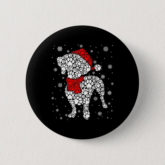 Funny Dackel Dog Paws Weihnachtsmannmütze Weihnach Button (Vorderseite)