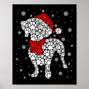 Funny Dackel Dog Paws Weihnachtsmannmütze Weihnach Poster