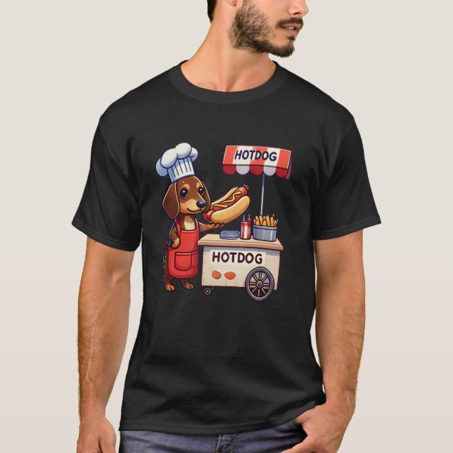 Funny Dackel Dog Weiner Sausage Hotdog Sandwich T-Shirt (Vorderseite)