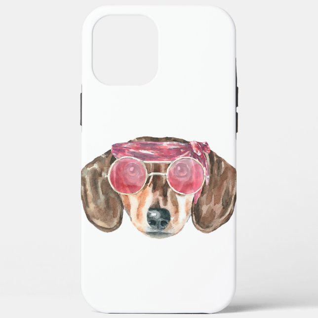 Funny Dackel Face Hippie Dog Case-Mate iPhone Hülle (Rückseite)