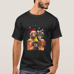 Funny Dackel Friends Weihnachten auf Snow Xmas Paj T-Shirt