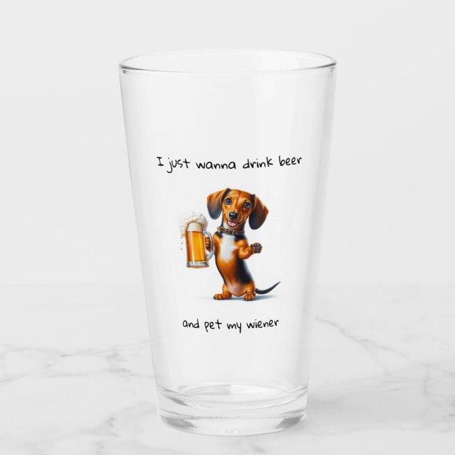 Funny Dackel Glas (Vorderseite)