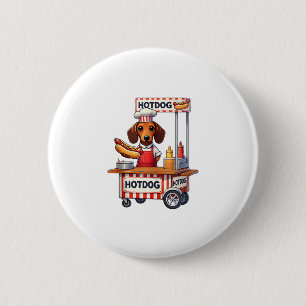 Funny Dackel Hund Hotdog Sandwich Würstchen Wurst Button