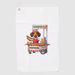 Funny Dackel Hund Hotdog Sandwich Würstchen Wurst Golfhandtuch