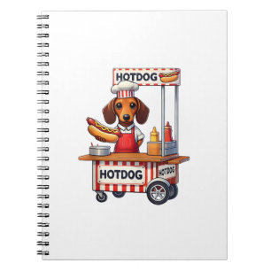 Funny Dackel Hund Hotdog Sandwich Würstchen Wurst Notizblock