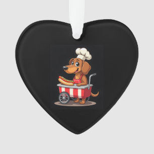 Funny Dackel Hund Hotdog Sandwich Würstchen Wurst Ornament