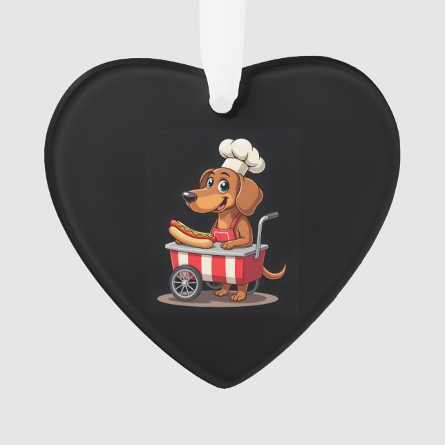 Funny Dackel Hund Hotdog Sandwich Würstchen Wurst Ornament (Vorderseite)