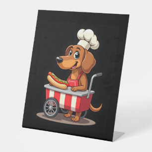 Funny Dackel Hund Hotdog Sandwich Würstchen Wurst Sockelschild