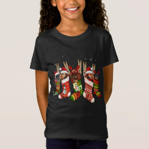 Funny Dackel Hund in Christmas Sock Weihnachtsmann T-Shirt