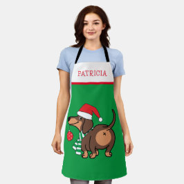 Funny Dackel Hund Niedlich Frohe Weihnachten Schürze