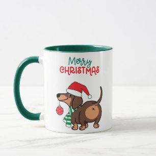 Funny Dackel Hund Niedlich Frohe Weihnachten Tasse