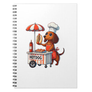 Funny Dackel Hund Würstchen Wurst Hotdog Sandwich Notizblock