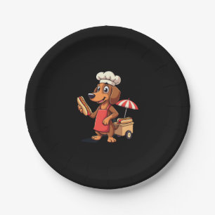 Funny Dackel Hund Würstchen Wurst Hotdog Sandwich Pappteller