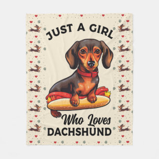 Funny Dackel Lover Geschenk Fleecedecke