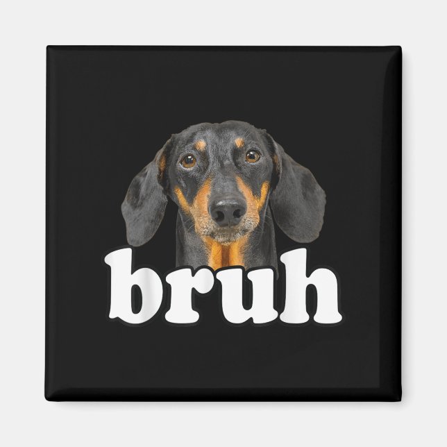 Funny Dackel Meme Sprichwort Bruh Funny Dog Sarcas Magnet (Vorne)