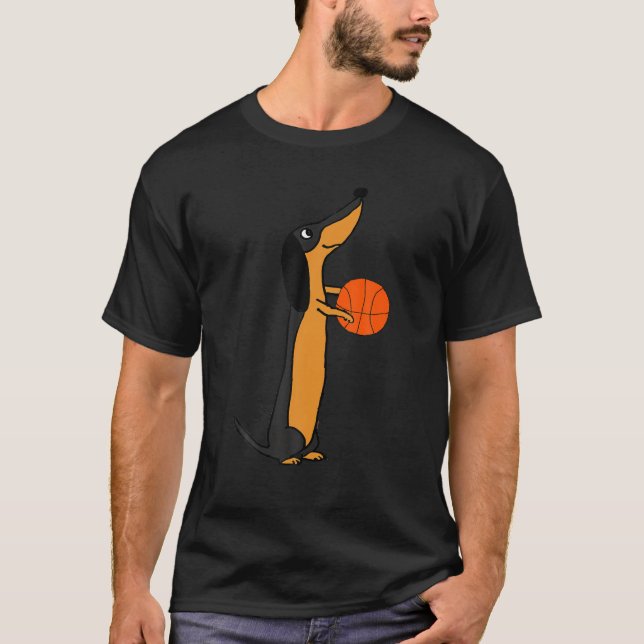 Funny Dackel Pielen Basketball T Shirt (Vorderseite)