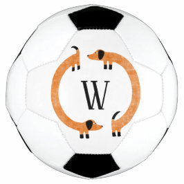Funny Dackel Sausage Dog Monogramm Fußball