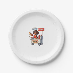 Funny Dackel Sausage Dog Würstchen Hotdog Sandwich Pappteller