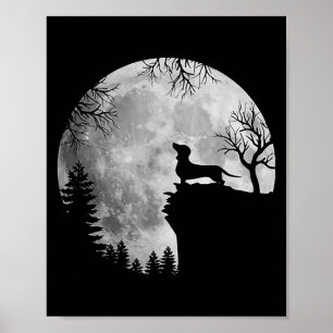 Funny Dackel und MondHalloween Hund Lover Costu Poster