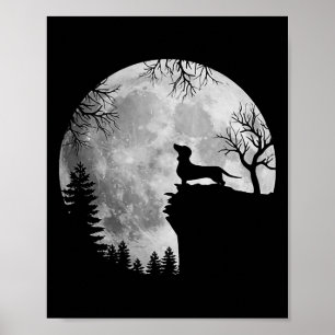 Funny Dackel und MondHalloween Hund Lover Costu Poster
