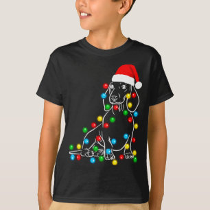 Funny Dackel Weihnachtsbaum Lichter Led Dog Doxi T-Shirt
