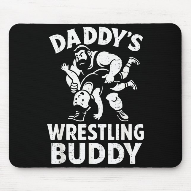Funny Dad And Son Daughter Kids Wrestling Wrestler Mousepad (Vorne)