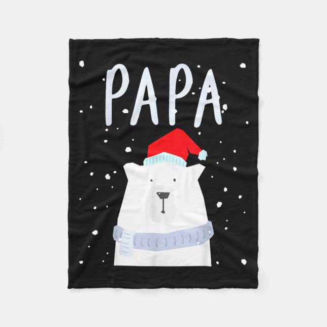 Funny Dad Bear Christmas Saint Hat Couples Family  Fleecedecke (Vorderseite)