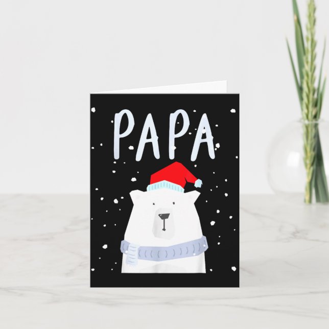 Funny Dad Bear Christmas Saint Hat Couples Family  Karte (Vorderseite)