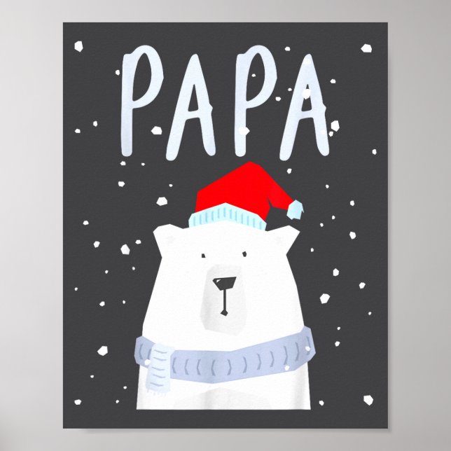 Funny Dad Bear Christmas Saint Hat Couples Family  Poster (Vorne)