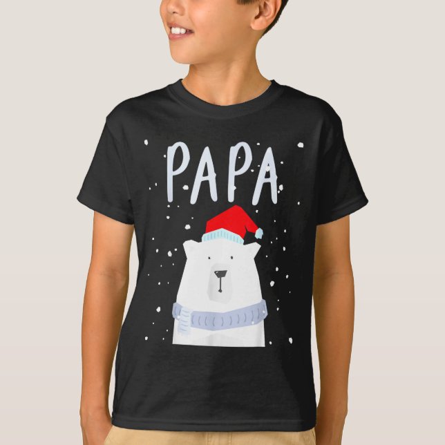 Funny Dad Bear Christmas Saint Hat Couples Family  T-Shirt (Vorderseite)